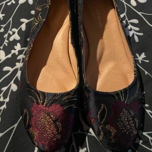 ANTONIO MELANI Black and Purple Floral Flats